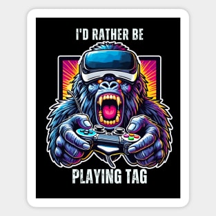 Funny Gorilla VR Playing Tag Boys Adult Gorilla VR Gamer Magnet